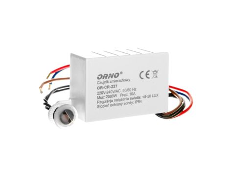 Wyłącznik zmierzchowy z czujnikiem 10A 230V 5-50lx OR-CR-227