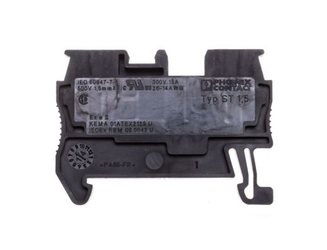 Złączka szynowa 2-przewodowa 0,08-1,5mm2 szara ST 1,5 BK 3037067