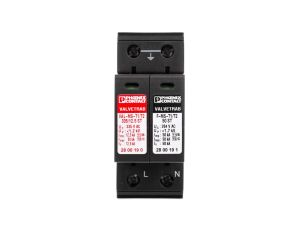 Ogranicznik przepięć Typ T1+T2 Typ T1+T2 12,5kA 1,2kV 240V AC VAL-MS-T1/T2 335/12.5/1+1 2800187