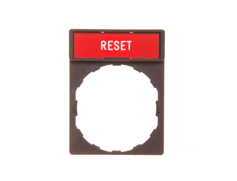 Ramka do mocowania etykiet 30x40mm, z etykietą 8x27mm RESET ZBY2323