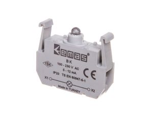 Element podświetlający do przycisków serii B, 100-230V AC, czerwony T0-BK