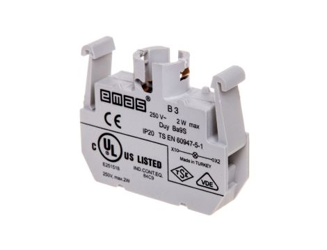 Oprawka lampki żarówka BA9s 230V AC bez lampki T0-B3