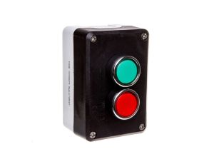 Kaseta sterownicza czarno-szara, 2 przyciski kryte, zielony 1Z i czerwony 1R T0-P2AB 2-otworowa T0-P2AB