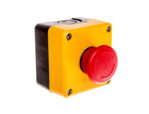 Kaseta sterownicza czarno-żółta, stop bezpieczeństwa, ryglowany 40 mm 1R z przyciskiem bezpieczeństwa T0-P1EC400E40
