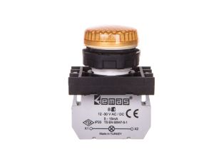Lampka sygnalizacyjna B z LED, 12-30V AC/DC, żółta T0-B080XS