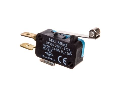 Wyłącznik krańcowy miniaturowy, 1CO, dźwignia długa z metalową rolką, T0-MK1MIM2