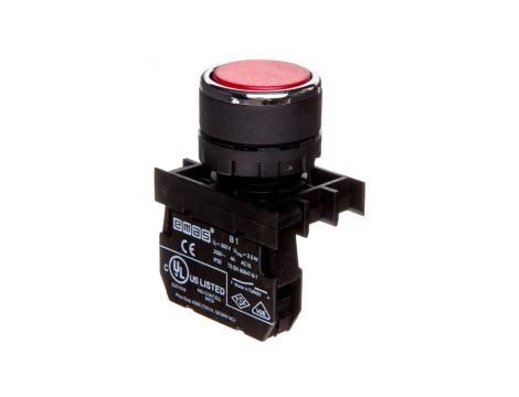 Przycisk sterowniczy kryty, niestabilny, 1NO, czerwony T0-B100DK