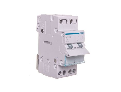 Przełącznik modułowy zasilania I-0-II (sieć-agregat) 32A 2P SFT232