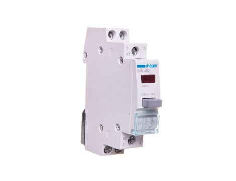 Przełącznik przyciskowy z lampką czerwoną 16A 1Z 1R SVN452