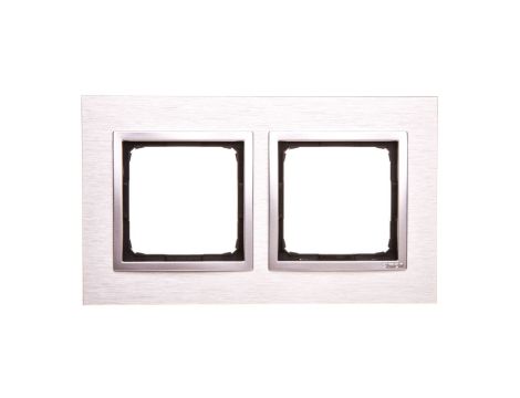 Simon 54 Nature Ramka podwójna metal INOX KLASYCZNY DRN2/77