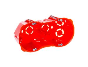 Puszka podtynkowa 2x60mm regips głęboka z wkrętami czerwona PK-2x60 0286-00