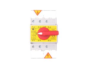 Rozłącznik izolacyjny 3P 63A z pokrętłem na rozłączniku czerwonym RSI-3063W03