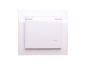 KIER Gniazdo bryzgoszczelne z/u IP44 klapka przezroczysta białe GPH-1WZ/00/w