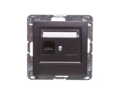 IMPRESJA Gniazdo komputerowe pojedyncze RJ45 kat.5e MMC antracyt GPK-1Y/K/m/50