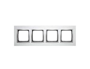 Simon 54 Nature Ramka poczwórna metal INOX KLASYCZNY DRN4/77