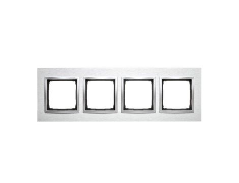Simon 54 Nature Ramka poczwórna metal INOX KLASYCZNY DRN4/77