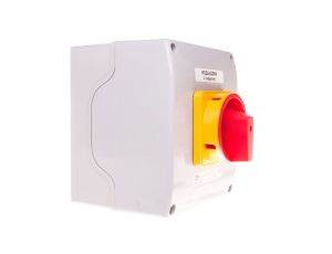 Łącznik krzywkowy 0-1 3P 100A w obudowie OB18 z czołem zamykanym żółto/czerwonym SK100-2.8211OB18ZC