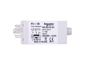 Przekaźnik czasowy jednofunkcyjny 2P 5A 1-12sek 220-230V AC/DC praca cykliczna RTX-135 220/230 12SEK 2002681