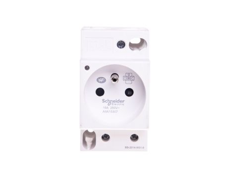 Gniazdo modułowe z lampką iPC 2P+E 10/16A 250V na szynę białe A9A15307