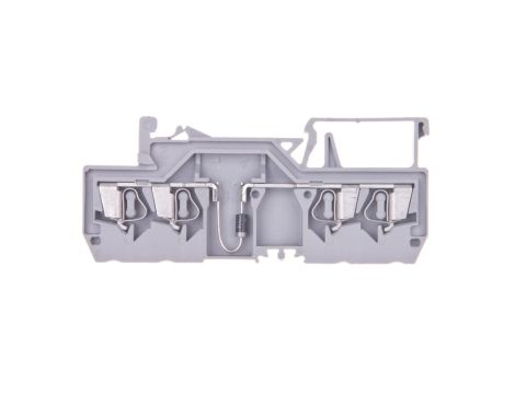 Złączka szynowa 4-przewodowa z diodą 1N4007 2,5mm2 szara 280-815/281-410