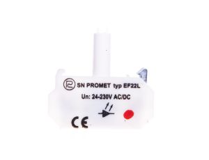 Blok podświetlający czerwony 24-230V AC/DC do przycisków sterowniczych serii NEF22 i NEK22M IP20 W0-L EF22LN C