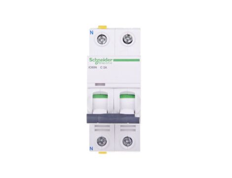 Wyłącznik nadprądowy 1P+N C 2A 6kA AC iC60N-C2-1N A9F04602