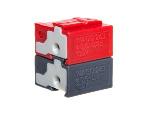 Złączka do terminali sieciowych 4x 0,6-0,8mm2 ciemnoszara / czerwona 243-211 /50szt./