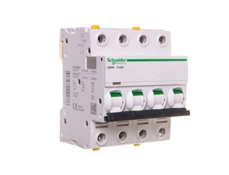 Wyłącznik nadprądowy 4P D 63A 6kA AC iC60N-D63-4 A9F05463