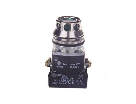 Przycisk sterowniczy 30mm zielony 1Z 1R z samopowrotem z podświetleniem W0-NEF30-KL XY Z