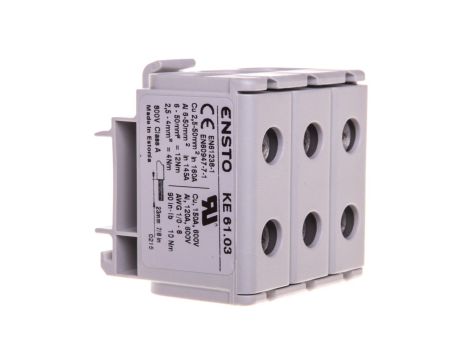 Zacisk trojtorowy KE-61.03 szary (2,5-50mm)