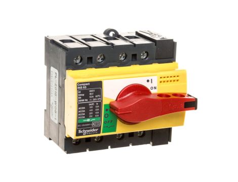 Rozłącznik izolacyjny 3P 63A dzwignia żółto-czerwona INS63 28919