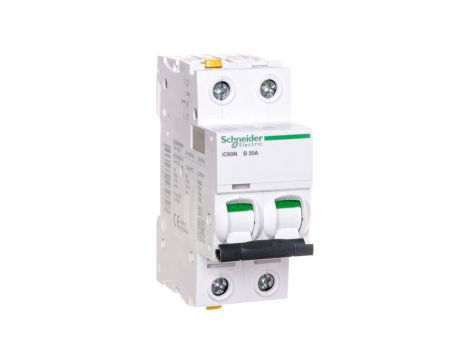Wyłącznik nadprądowy 2P B 20A 6kA AC iC60N-B20-2 A9F03220