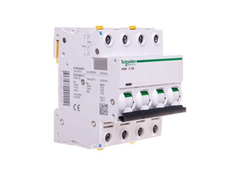 Wyłącznik nadprądowy 3P+N C 16A 6kA AC iC60N-C16-3N A9F04716