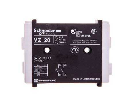 Styk pomocniczy 1 NO + 1 NO montaż boczny VZ20