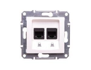 Sedna Gniazdo komputerowe podwójne RJ45 kat. 6 UTP kremowe SDN4800123