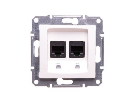 Sedna Gniazdo komputerowe podwójne RJ45 kat. 6 UTP kremowe SDN4800123