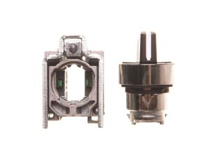 Przełącznik 3 położeniowy pokrętło 22mm czarny 2Z z samopowrotem XB4BJ53