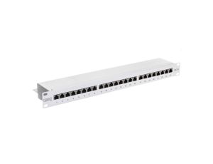 Patch panel kompletny 19 cali 24x RJ45 S/FTP kat. 6 1U szary (RAL 7035) DN-91624S