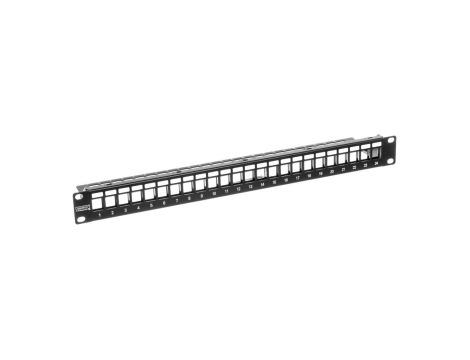 Patch panel pusty 19 cali 24x keys 1U czarny (RAL 9005) DN-91411