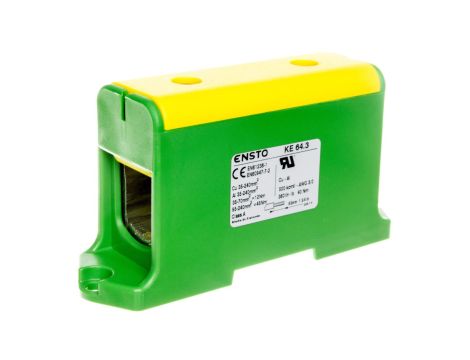 Zacisk uniwersalny 35-240mm2 1-torowy żółto-zielony KE64.3