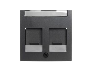 Berker B.1/B.3/B.7 Glas Element centralny podwójny z zasuwami chroniącymi przed kurzem z polem opisowym antracyt 11811606