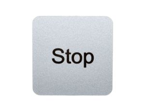 Etykieta samoprzylepna do kaset 22x22mm srebrna inskrypcja /Stop/ SIRIUS ACT 3SU1900-0AF81-0DS0