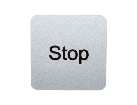 Etykieta samoprzylepna do kaset 22x22mm srebrna inskrypcja /Stop/ SIRIUS ACT 3SU1900-0AF81-0DS0