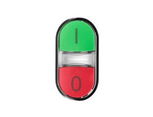 Przycisk podwójny podświetlany 22mm metal zielony /I/ czerwony /O/ przyciski płaskie SIRIUS ACT 3SU1051-3AB42-0AK0