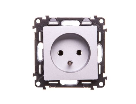 VALENA LIFE Gniazdo pojedyncze z/u 2P+Z aluminium 753381