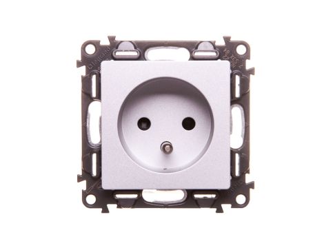 VALENA LIFE Gniazdo pojedyncze z/u 2P+Z z przesłonami aluminium 753384