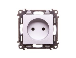 VALENA LIFE Gniazdo pojedyncze b/u aluminium 753316