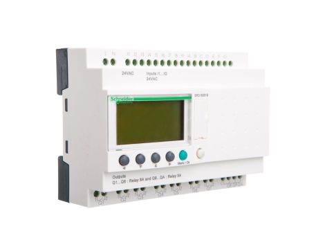 Przekaźnik inteligentny modułowy Zelio Logic - 24 we/wy - 24 V AC - zegar - wyświetlacz SR3B261B