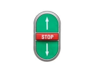 Napęd przycisku potrójny zielony/czerwony /STRZAŁKI GÓRA DÓŁ STOP/ z samopowrotem LPCB7355