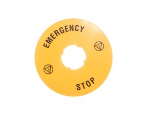 Szyld opisowy fi 90mm EMERGENCY/STOP LPXAU113
